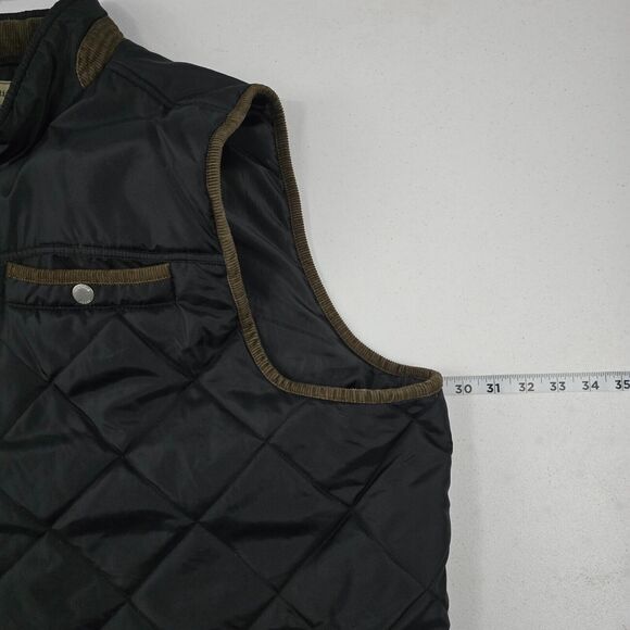 Scandia Woods Men's 3XL Quilted‎ Nylon Puffer Vest Black Brown Trim 4199 - Picture 5 of 8
